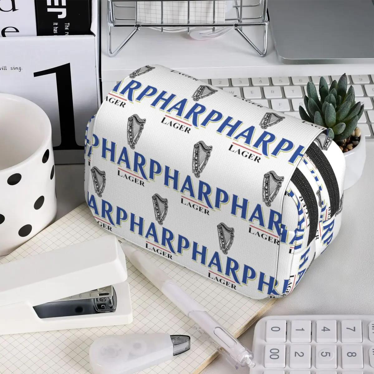 Пенал Harp By Guins, кожаный, с жестким корпусом, большой, для хранения ручек и карандашей, сумка для ручек, подарок для мальчиков и девочек (art.: 3920db92c9c85) - 3920db92c9c85