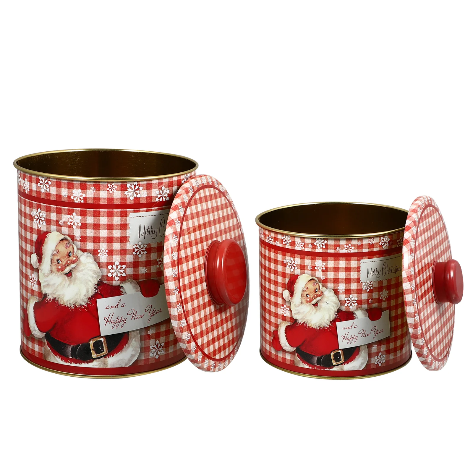

Christmas Cookie Tins Candy Box Tin Jar Boxeslidsjars Giftcontainer Storage Holiday Biscuit Containers Tinplate Santa Metal