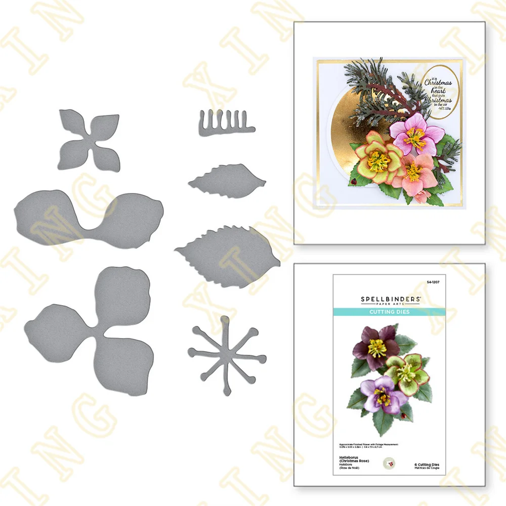 

2022 New Product Helleborus Christmas Rose Metal Craft Cutting Dies Diy Scrapbook Paper Diary Decoration Card Handmade Embossing