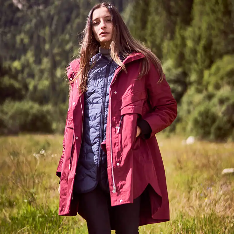 DEODAR Winter Long Women Down Jacket Removable Inner Liner Windproof Waterproof Resistant Warm Surfwear for Climbing and Hiking