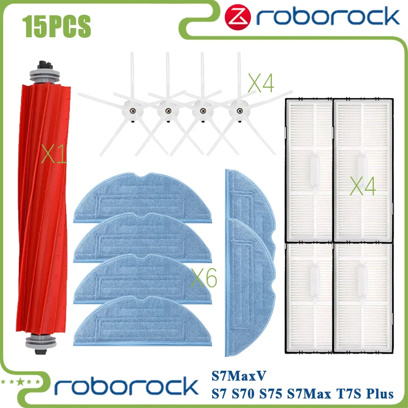 

Запчасти для пылесоса Roborock S7/S70/S75/S7Max/S7maxvultra/T7SPlus/S7proultra, основная щетка, Hepa фильтр, Швабра, запчасти
