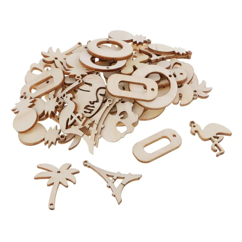 

50 шт., деревянные бирки, украшения, украшения