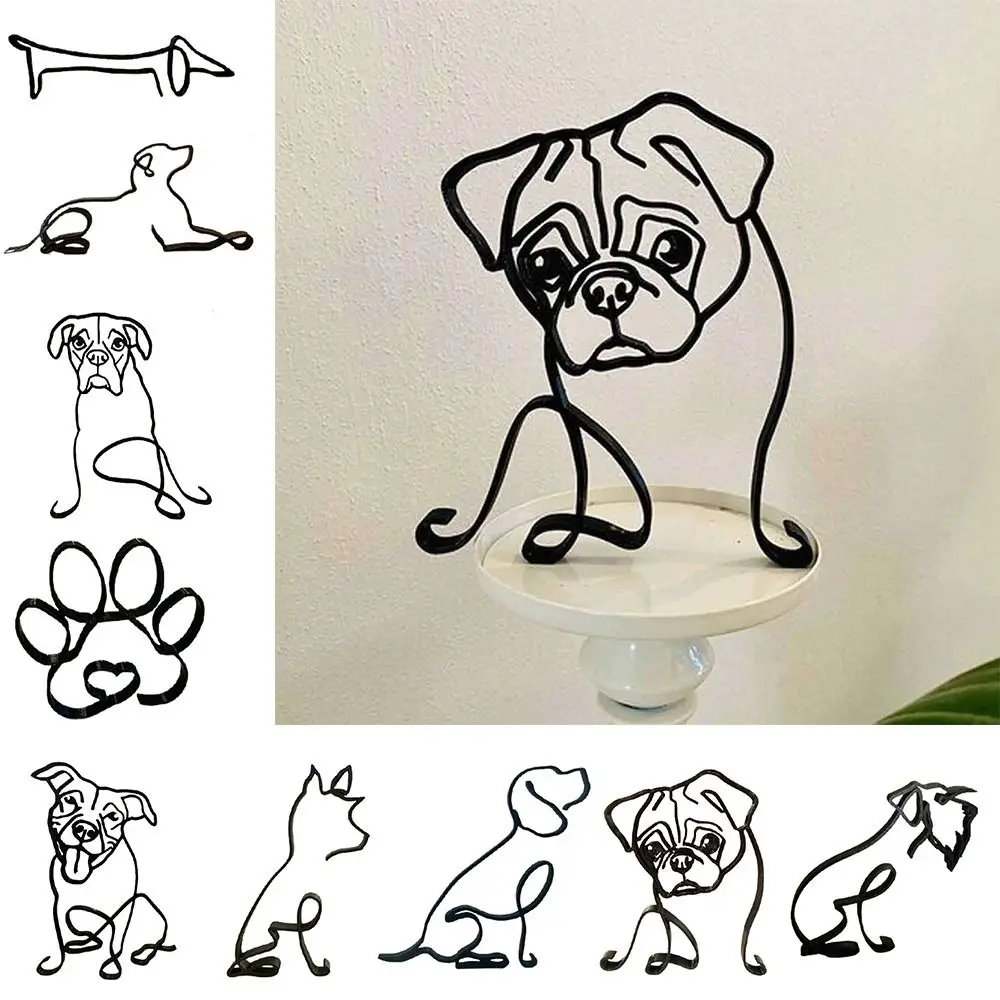 

Pastoral Dog Bulldog Dachshund Labrador Art Figurine Modern Animal Sculpture Abstract Dog Ornament Simple Statue