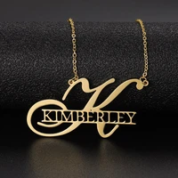 customized large letter pendant personalised name necklace for women stainless steel jewelry men choker couple gift collar mujer