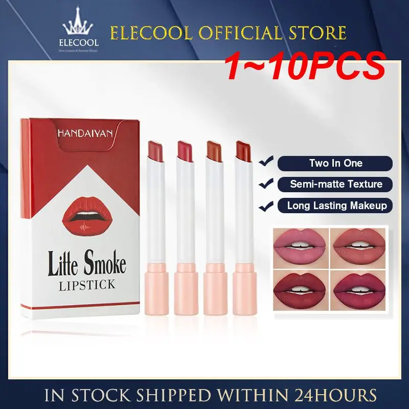 

1~10PCS Creative Cigarette Lipstick Set 4 Colors Matte Long Lasting Waterproof Matt Lip Stick Tube Red Lips Makeup