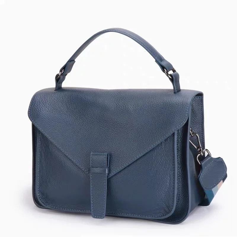 Genuine Leather Women Shoulder Bag 2022 Vintage Messenger Crossbody Bag Female Purse Totes Bag Soild Casual Cowhide Lady Handbag