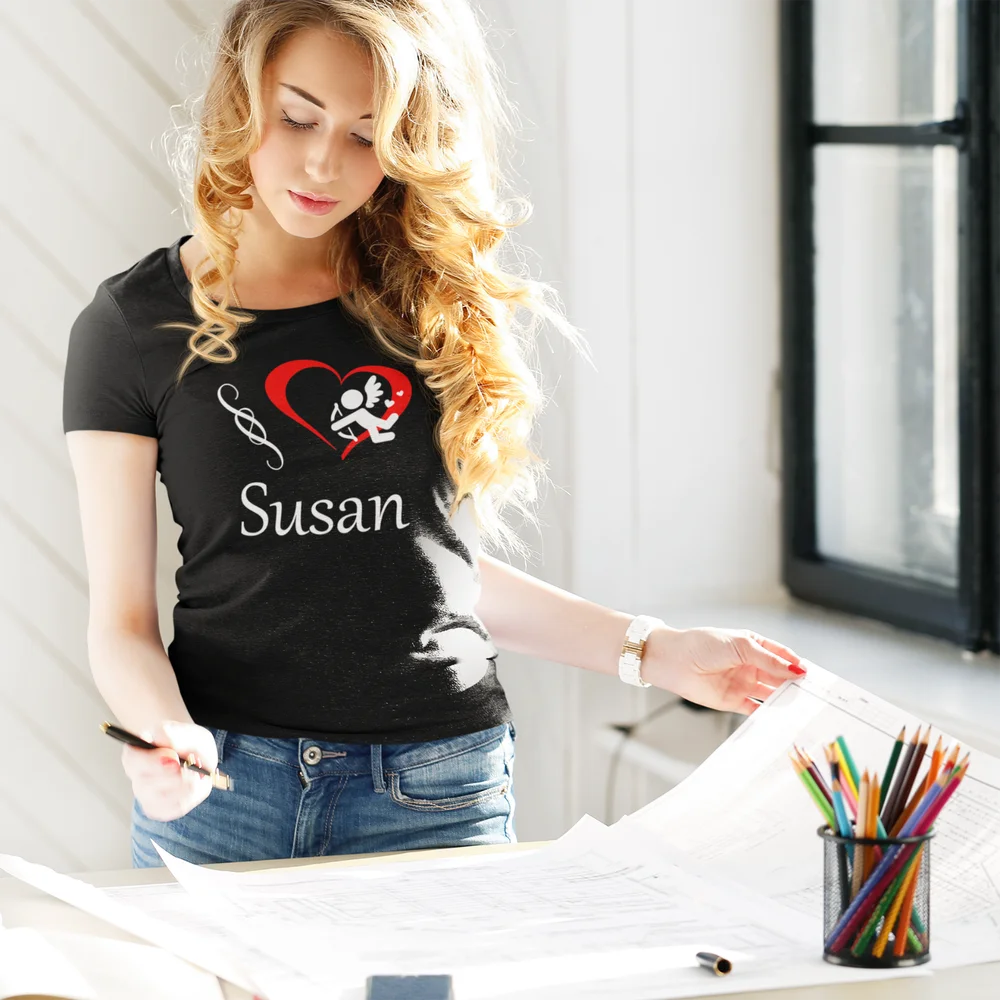 Я люблю Дженнифер с именем на заказ Необычная футболка повседневные футболки