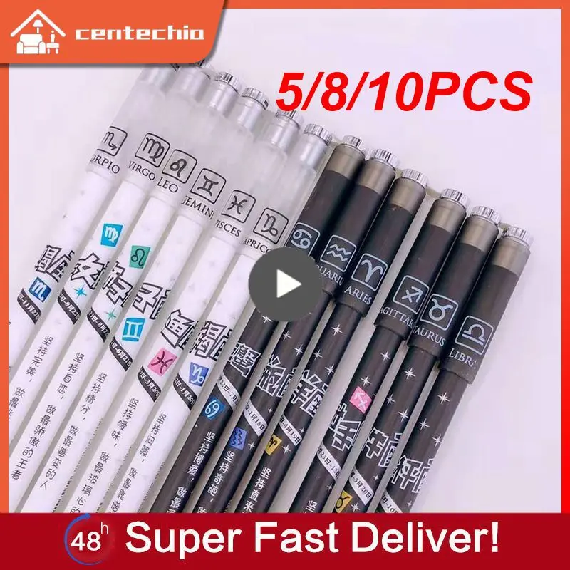 

5/8/10PCS Rotating Spinning Pen Plastic Ballpoint Flexible Gel Pen Led Flash Gift With Light Student Pencil Balance Random