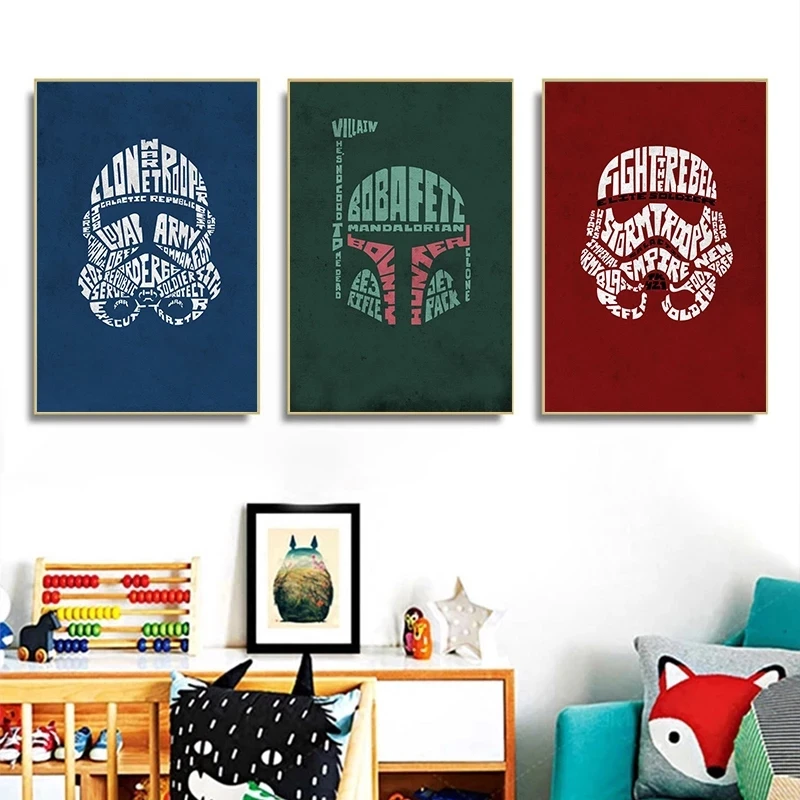 Disney Marvel Звездные войны йода Вейдер робот постер картины настенный Декор для дома
