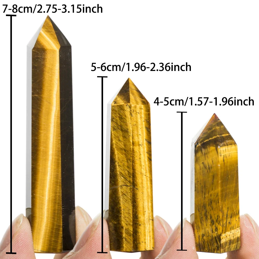 Набор из 4 предметов натуральный камень Тигровый глаз одна точка палочка