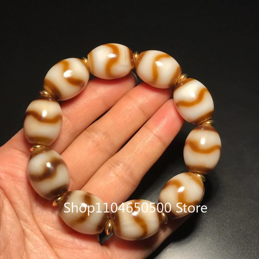 Зуб желтый цветок лотоса ведро из бисера с тигровым зубом браслет Duer агата для