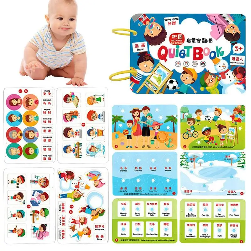 

Quiet Books For Toddlers Preschool Learning Activities Sticker Book Thicker Paper Montessori Activity Toys Sensory Educational
