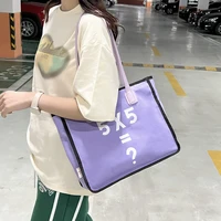 large capacity canvas totes bags for women candy colors womens shoulder bag number printing womens bag 2022 trend satchels