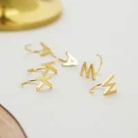 korean fashion light luxury gold 26 letter earrings simple personalized stud earrings for womens jewelry wedding party gifts