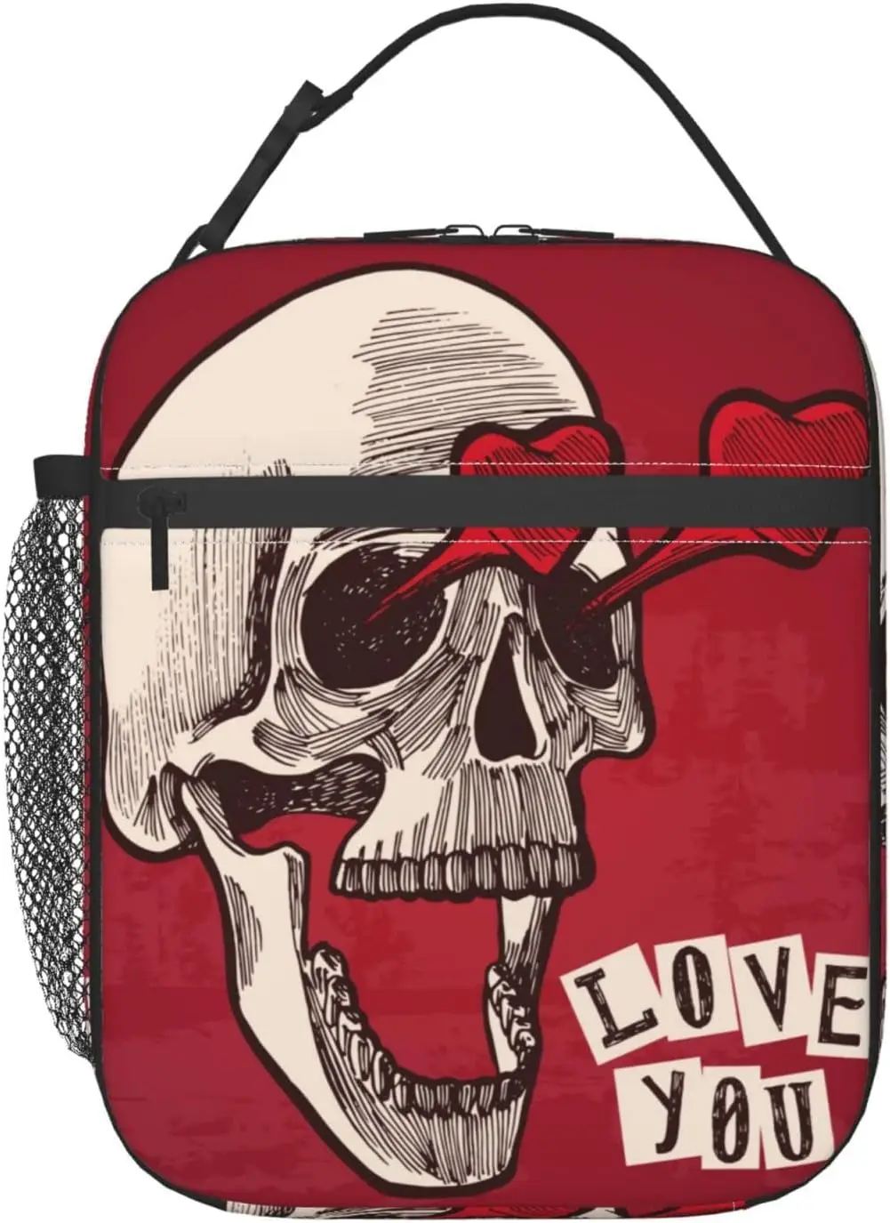 Винтажная сумка для ланча с принтом Красного Черепа