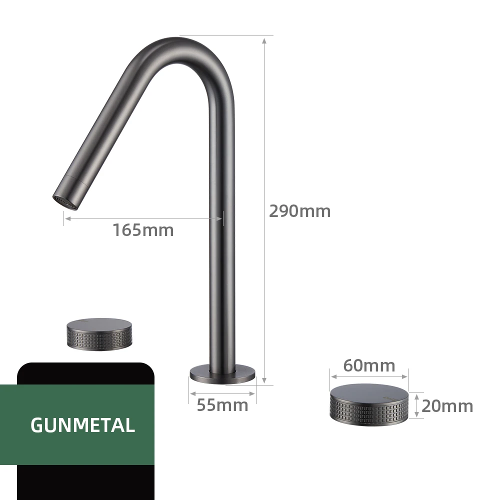 

Комплект смесителей Smesiteli 3 шт., матовый черный, керамический, палубный