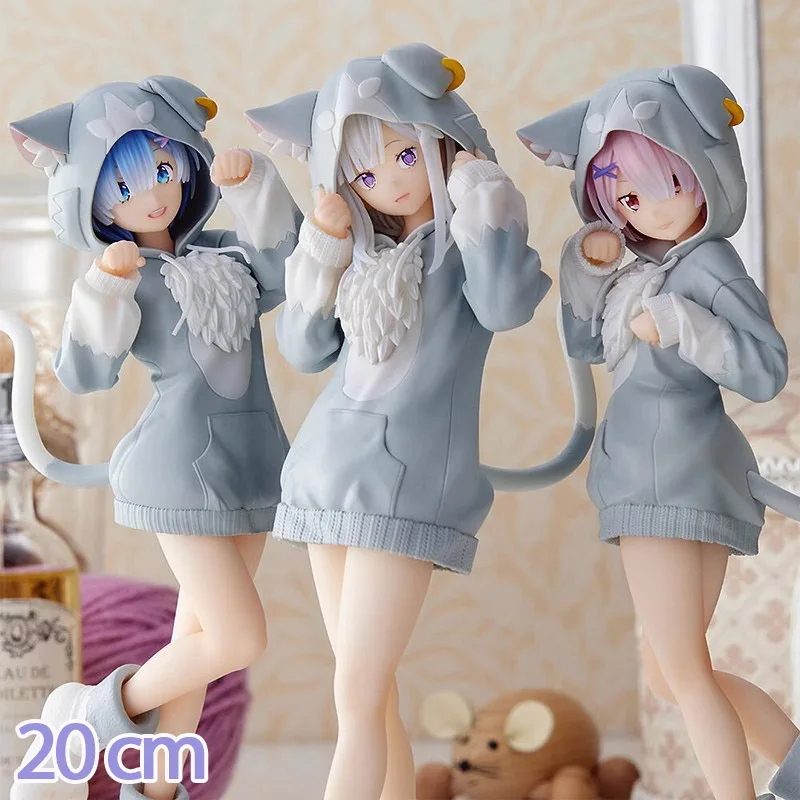 

RE: Zero-Starting Life in Another World 20cm Emilia Rem Ram Anime Figure Puck Starting Action Figures Collection Model Doll Toys