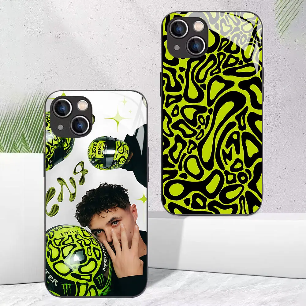 Formula 1 F1 L-Landos N-Norris Phone Case For iPhone 16 15 14 13 12 Mini 11 Pro XS Max XR X SE 20 8 7 Plus Glass Soft Back Cover