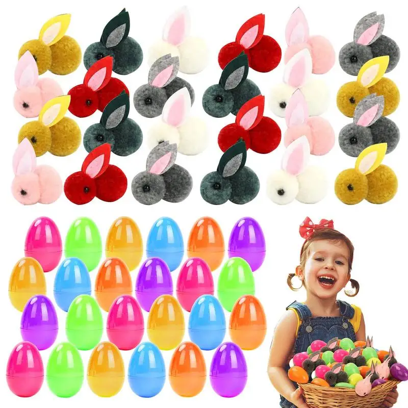 

Заполненные пасхальные яйца с игрушками, пасхальные корзины с кроликами, наполнители, пасхальные игрушки, детские подарки, пасхальные корзины, наполнители с плюшевым кроликом