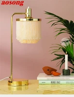 aosong postmodern table lamp creative tassel shade romantic desk light led decoration for home bedside