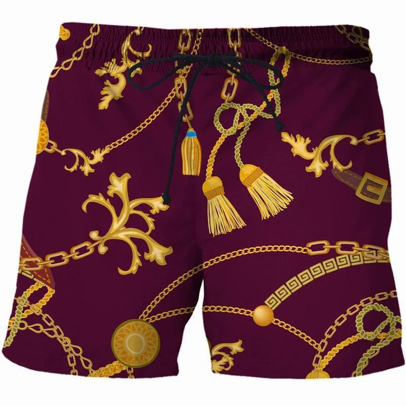 

Chain Luxury 3D Print Featured Shorts Men Women Kid fashion Cool Beach Short Pants Summer Sport Casual Ice Shorts Swim Trunks