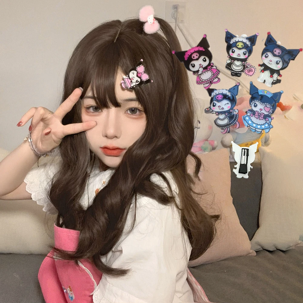 

Kawaii Sanrios Kuromi Cartoon Barrette Hairpin duckbill clip Hair Styling Hair Accessories Acrylic Board Clip girl Gift