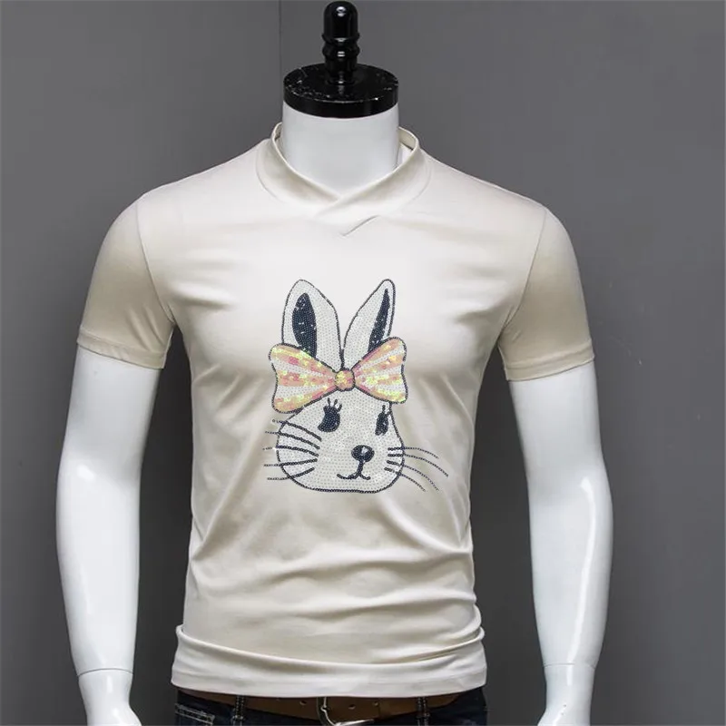 Сверкающая нашивка с блестками в виде мультяшного кролика сделай сам пришитая