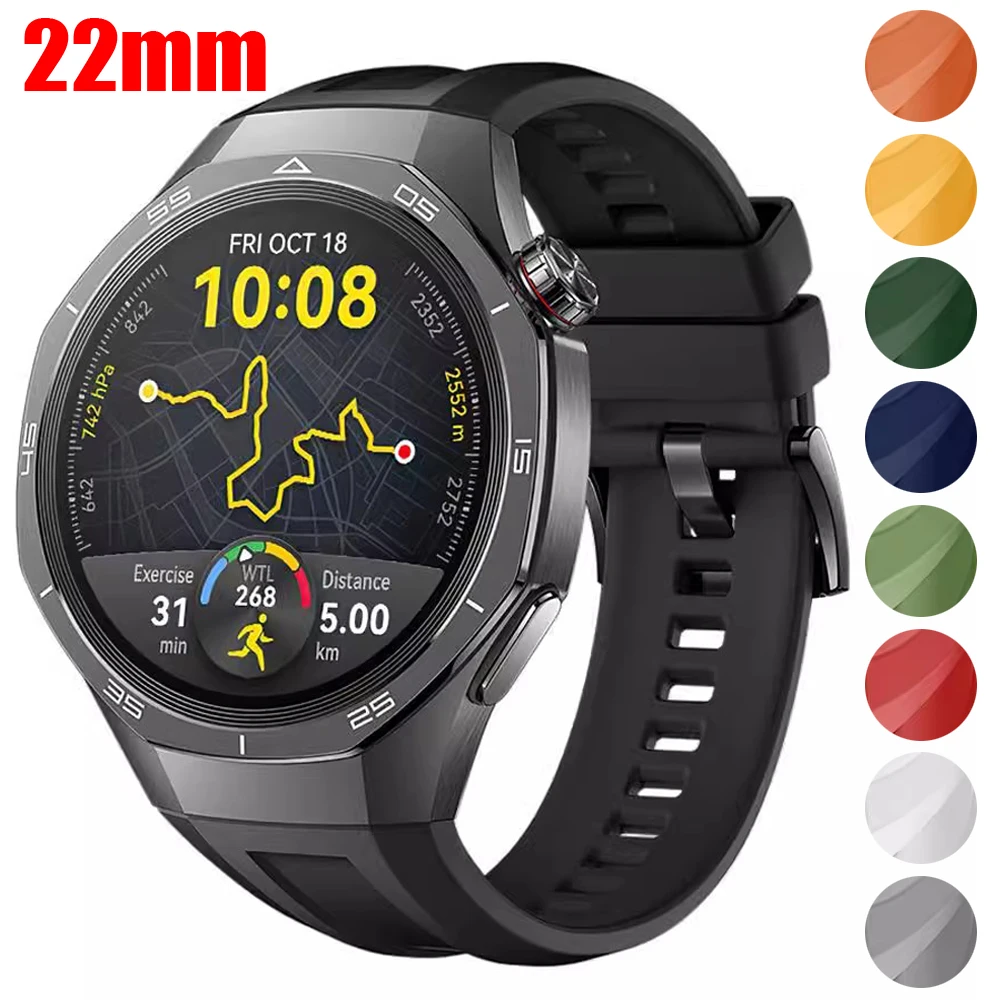 Силиконовый Ремешок Унисекс 22 Мм Для Huawei Watch GT5 Pro GT4 GT3 GT2 GT2e