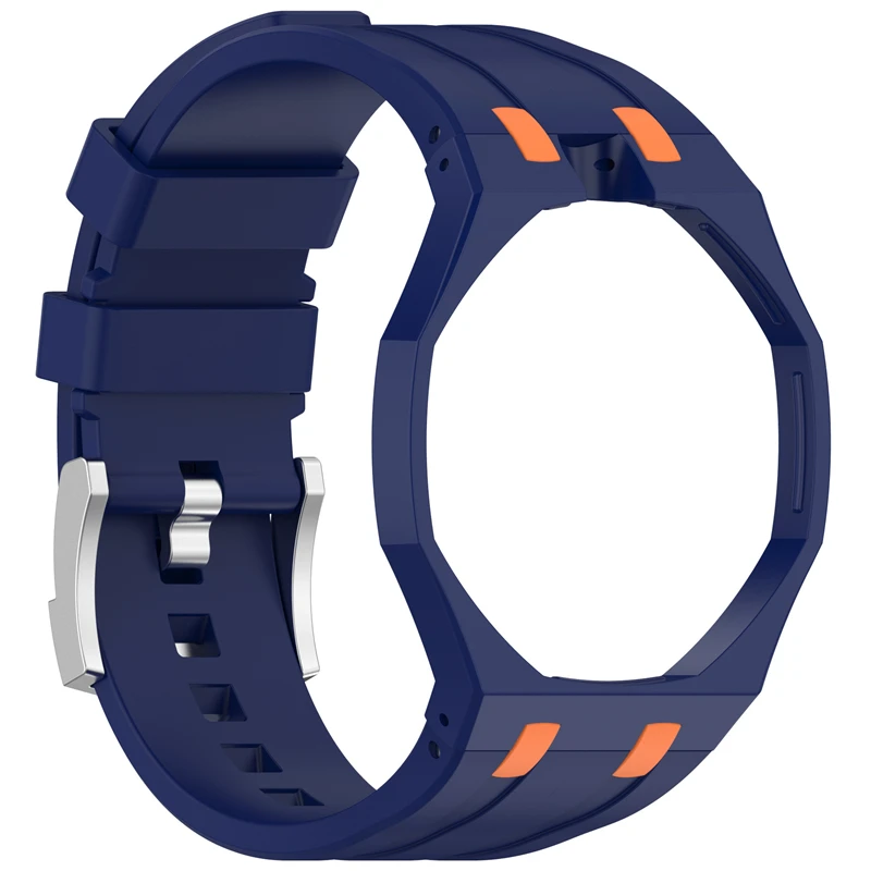 Фото Силиконовый ремешок Lenovo и чехол из поликарбоната для Swatch X AP Royal Pop: аксессуары для модификации и интеграции карманных часов в наручные часы №3