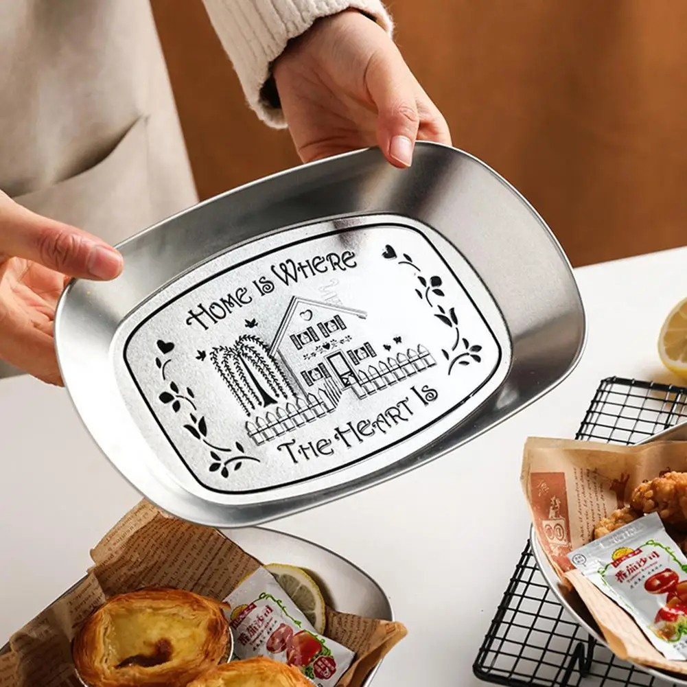 

European Vintage Iron Plate Ship-shaped Fruit Plate Tray Snack Small Tinplate Plate Tableware Fruit Field Plate Metal Vinta J3r1