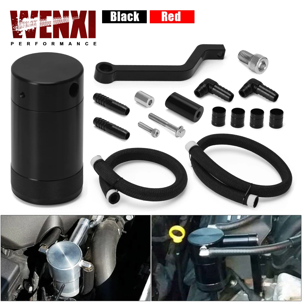

0.18L Aluminum Oil Catch Can Tank With Baffle Plate For Dodge Ram 1500 2500 3500 5.7L 6.4L HEMI 2009-2019