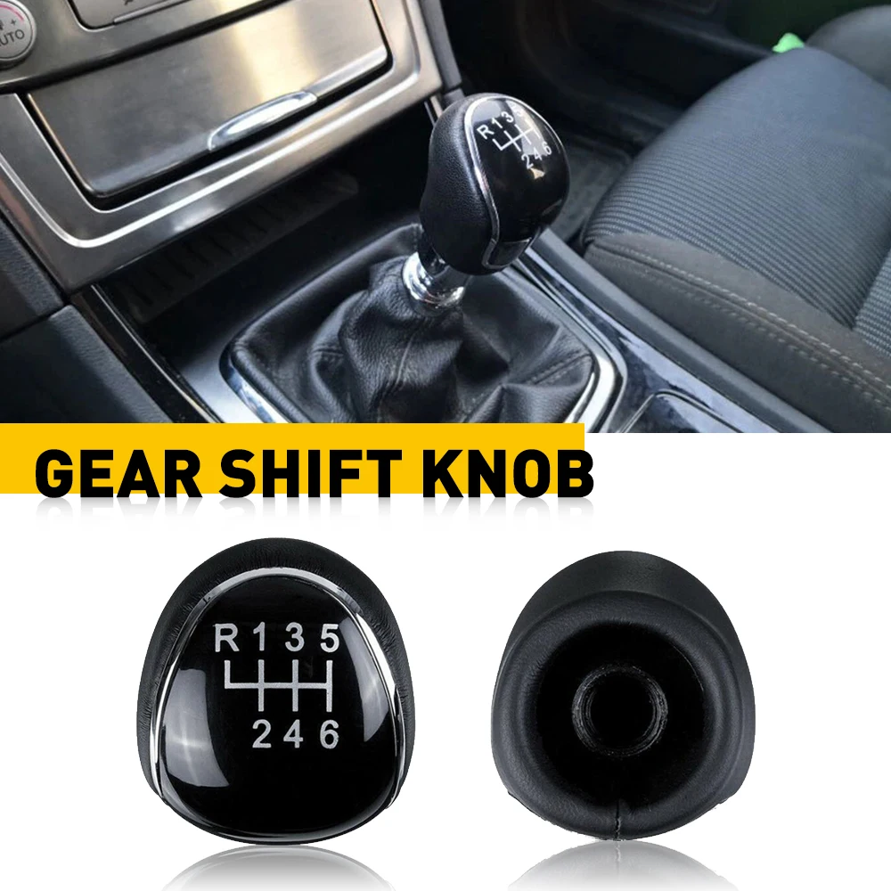 AUXITO Black Gear Shift Knob 6 Speed for Ford Focus Mk2 Mk3 Galaxy Kuga C-Max 2007 2008 2009 2010-2021 Car Auto Accessories