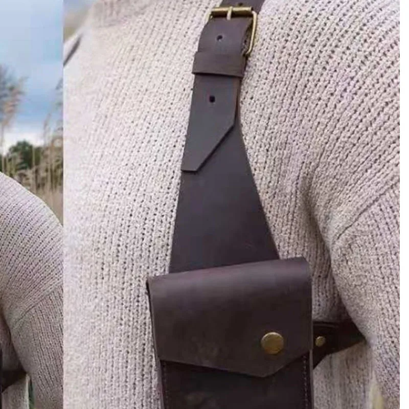 Кожаный жилет с карманами в стиле ретро для мужчин и женщин |