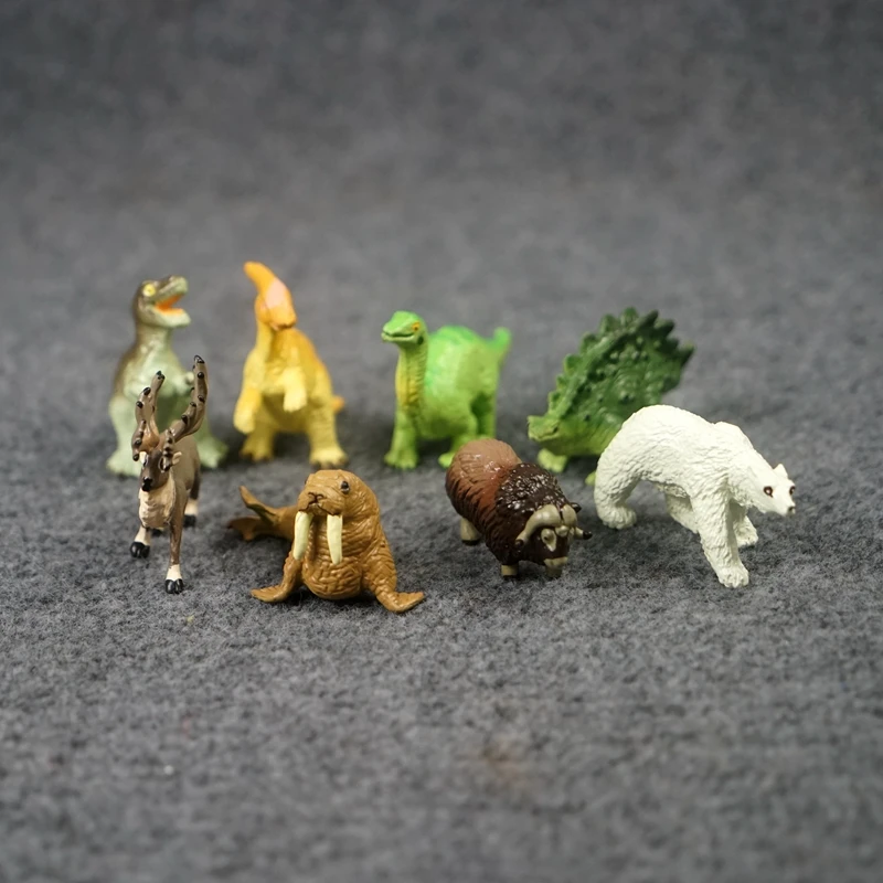 

Miniature Wild Animal Yak Polar Bear Sea Lion Dear Dinosaur Model Toys Children Gifts 4pcs