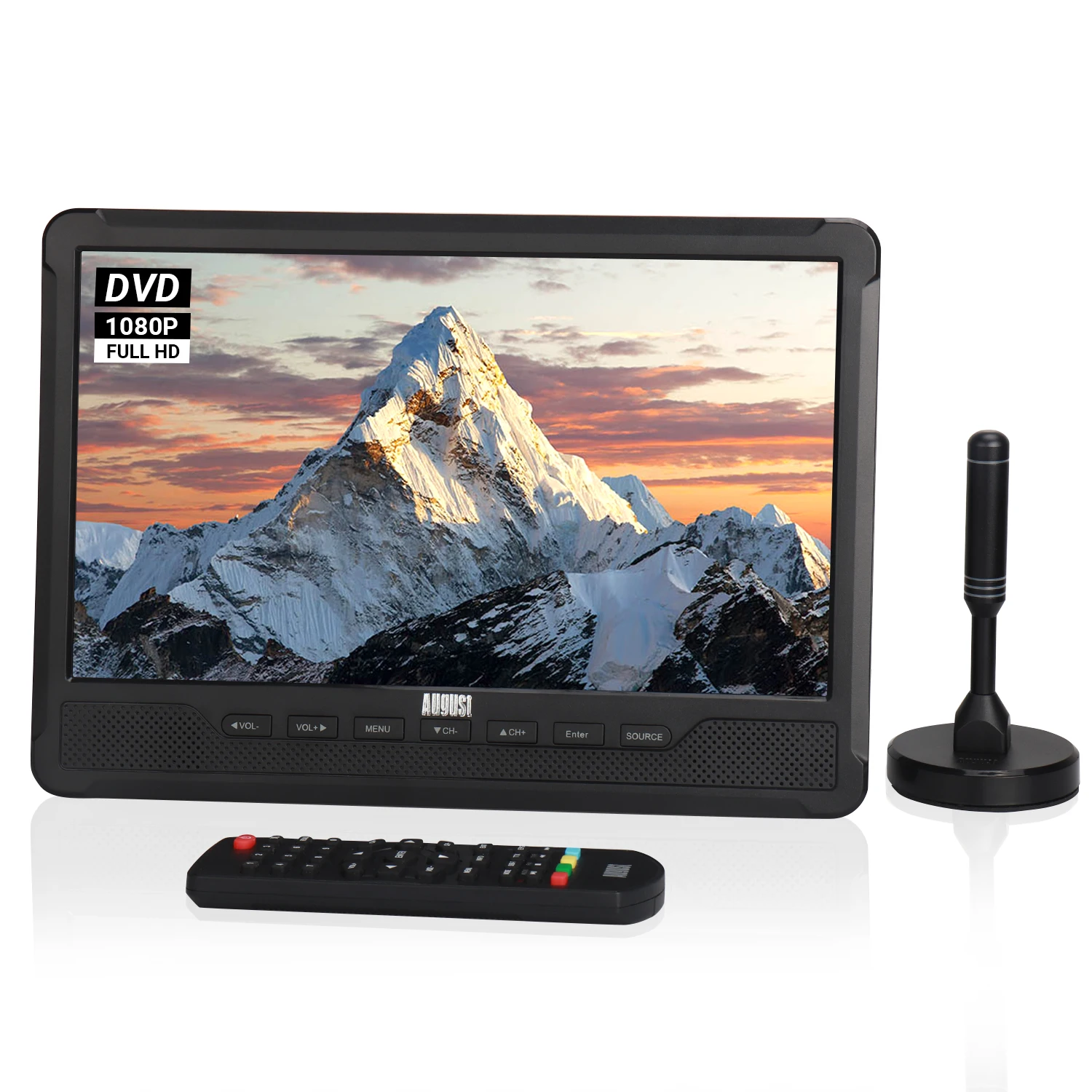 Серпень DA383 10-дюймовый портативный телевизор со встроенным DVD-плеером Freeview HD