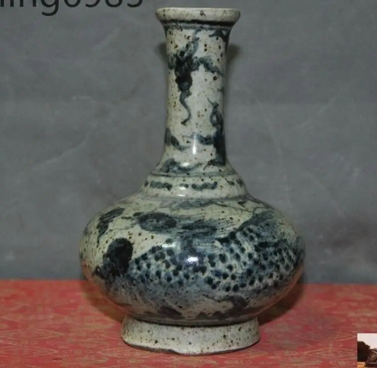 

Китайская сине-белая старая фарфоровая глазурованная птица Феникс кувшин бутылка ваза