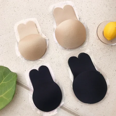 Rabbit Nipple Cover Bra Pads Women Push Up Bras Self Adhesive Silicone Strapless Invisible Bra Reusable Sticky Breast Lift Tape
