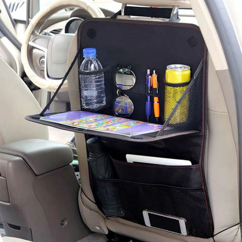 

Car Interior Seat Back Storage Bag Car Organizer Bag Foldable Dining Table Tray Travel Storage Bag