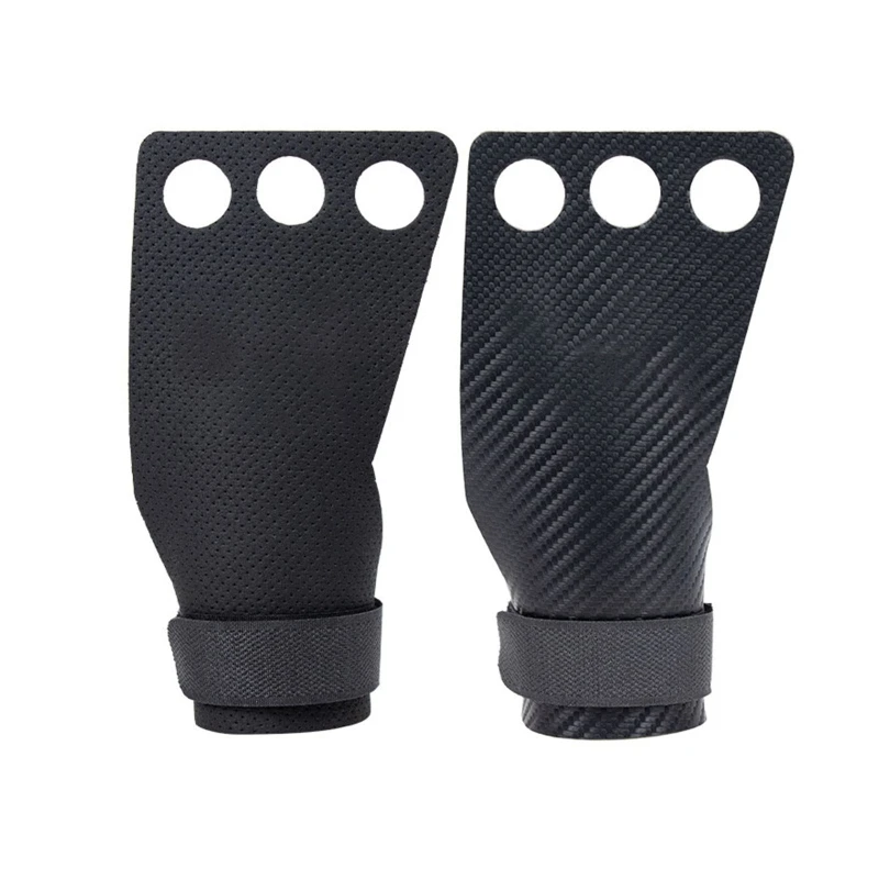 Gym Exercise Fitness Weight Lifting Gloves 3 Hole Hand Grips