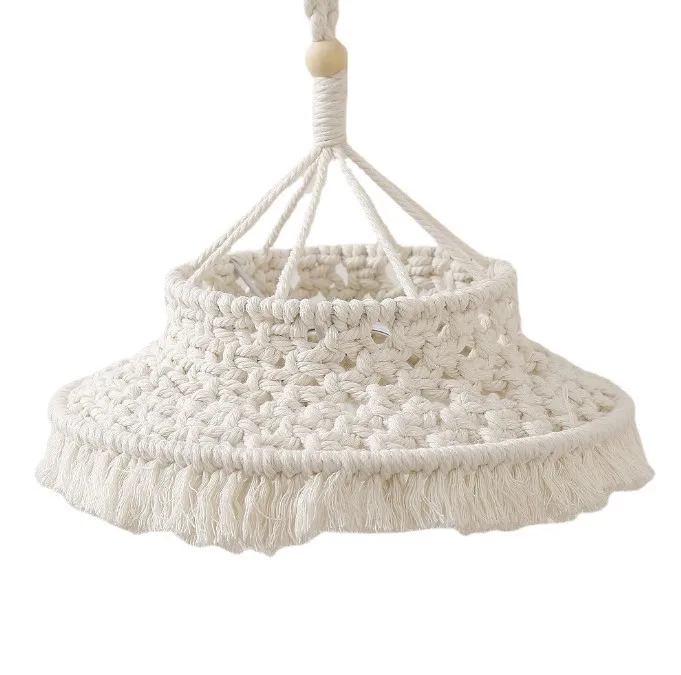 

Macrame Lamp Shade Bohemian Hanging Pendant Light Cover Office Bedroom Nursery Dorm Room Decor