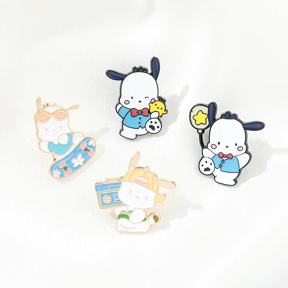 

Cartoon Sanrio Pochacco Pins for Backpack Anime Lapel Badges Cute Brooch Fashion Jewelry Accessories Birthday Present Cosplay
