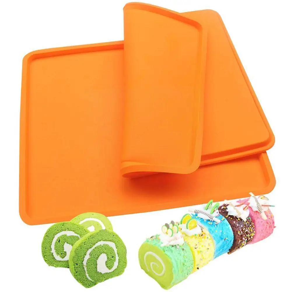 

For Swiss Roll Mat Tools Nonstick Baking Pastry Silicone Cake Baking Accessory Mold Tool Mat Pad Silicone Kitchen Baking Ca V6G9