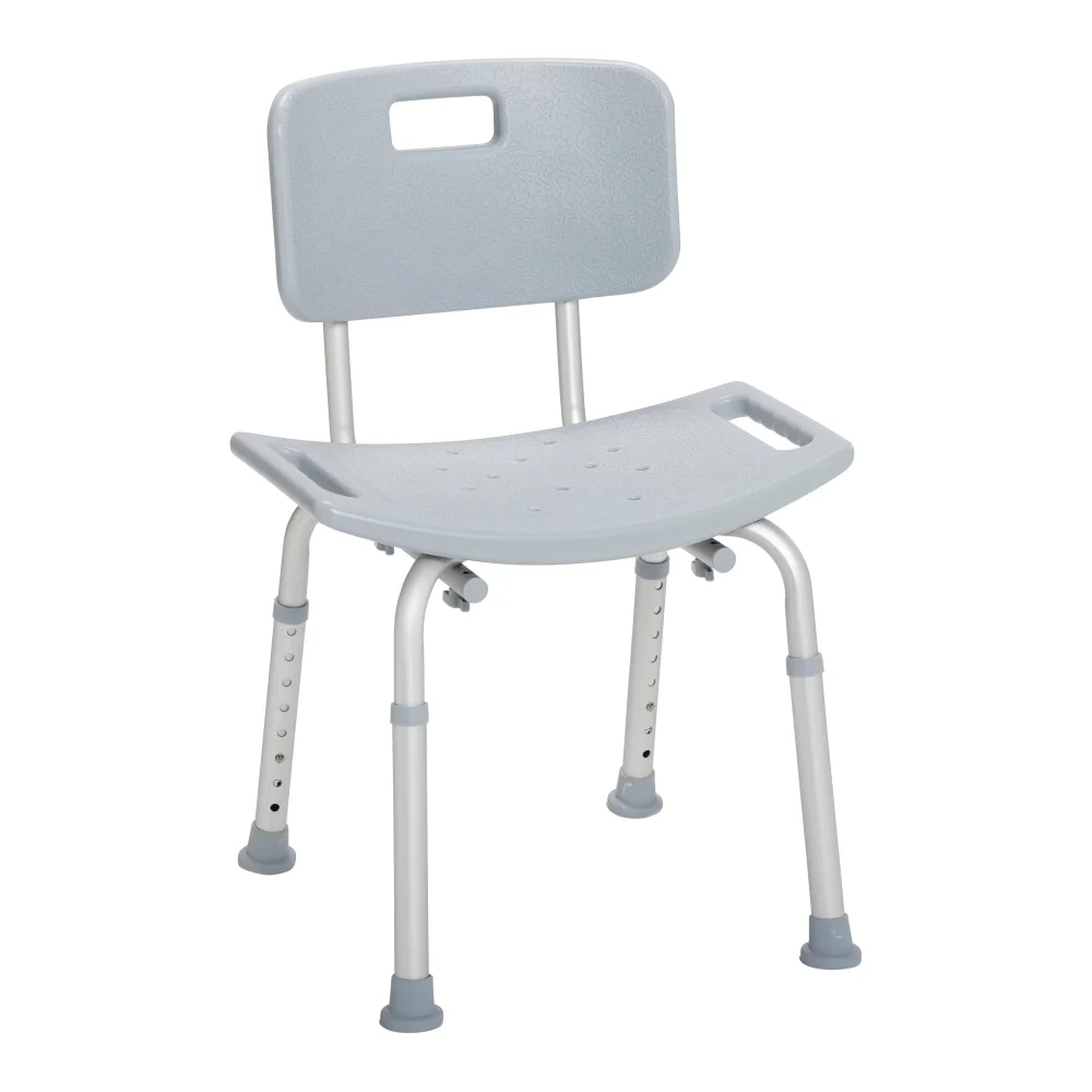 

Bathroom Safety Shower Tub Bench Chair with Back, Gray