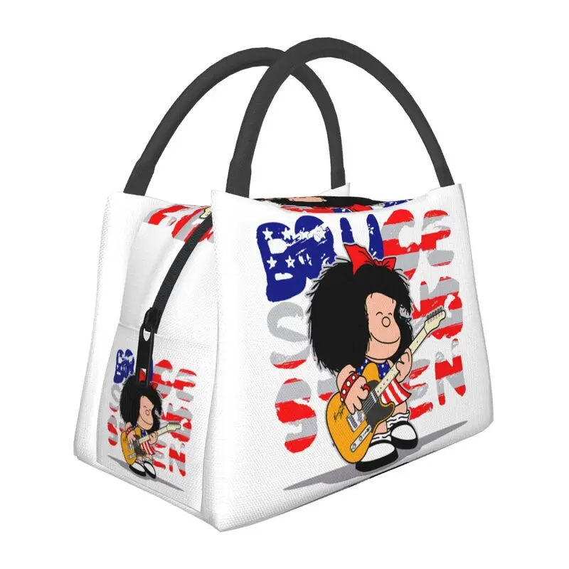 

Термоизолированная сумка для ланча для музыкантов Mafalda, Женская комиксная многоразовая сумка для ланча Quino для работы, путешествий, многофункциональная коробка для еды