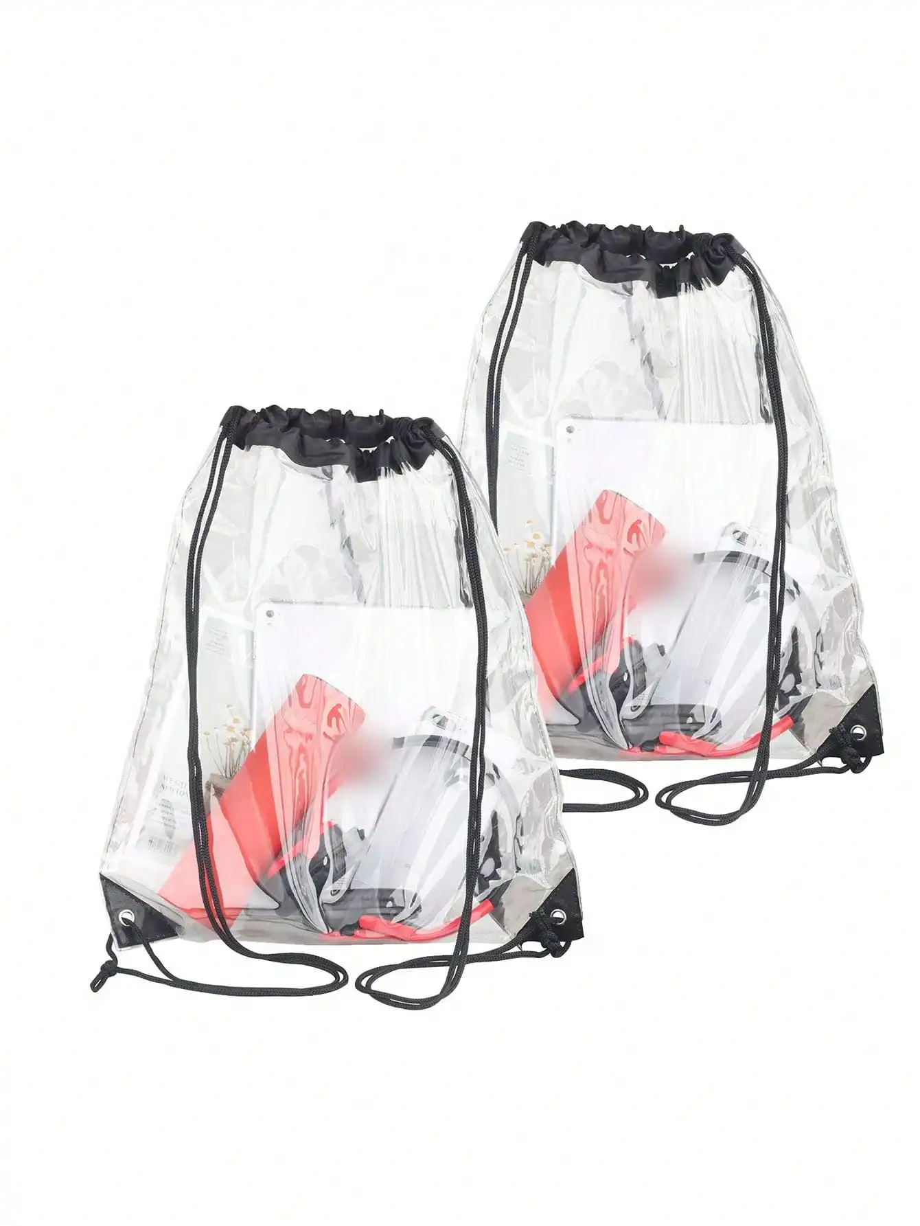 2 шт. Прозрачные сумки на шнурке водонепроницаемая Маленькая прозрачная сумка