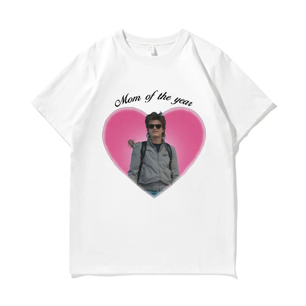 

Футболка с надписью «Mom of The Year», Стив Харрингтон, лето 2022, модная повседневная футболка, большие Топы