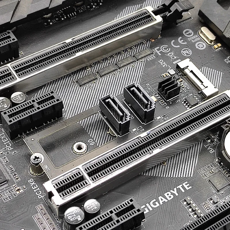 Новый M.2 NVME PCI-E PCIE на 2 порта SATA 3 0 адаптер расширения карты Райзер JMB582 Чип 6G