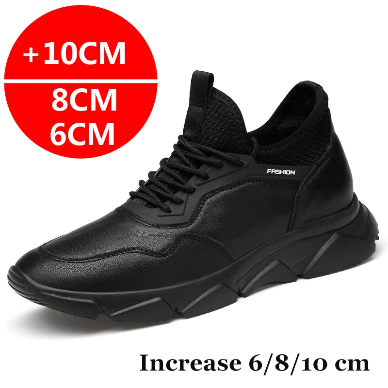 

Men Heightening Shoes Elevator Shoes Hidden Heels Leather Casual Sneakers Men 10CM 8CM 6CM Optional Increased Taller Shoes Man