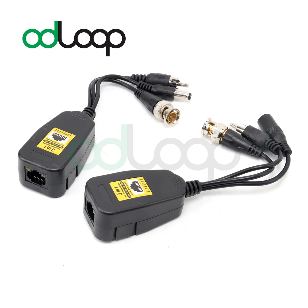 HD CVI/TVI/AHD Passive Video Transmitter Balun with Power Connector RJ45 Audio Transmitter 4MP 5MP 8MP