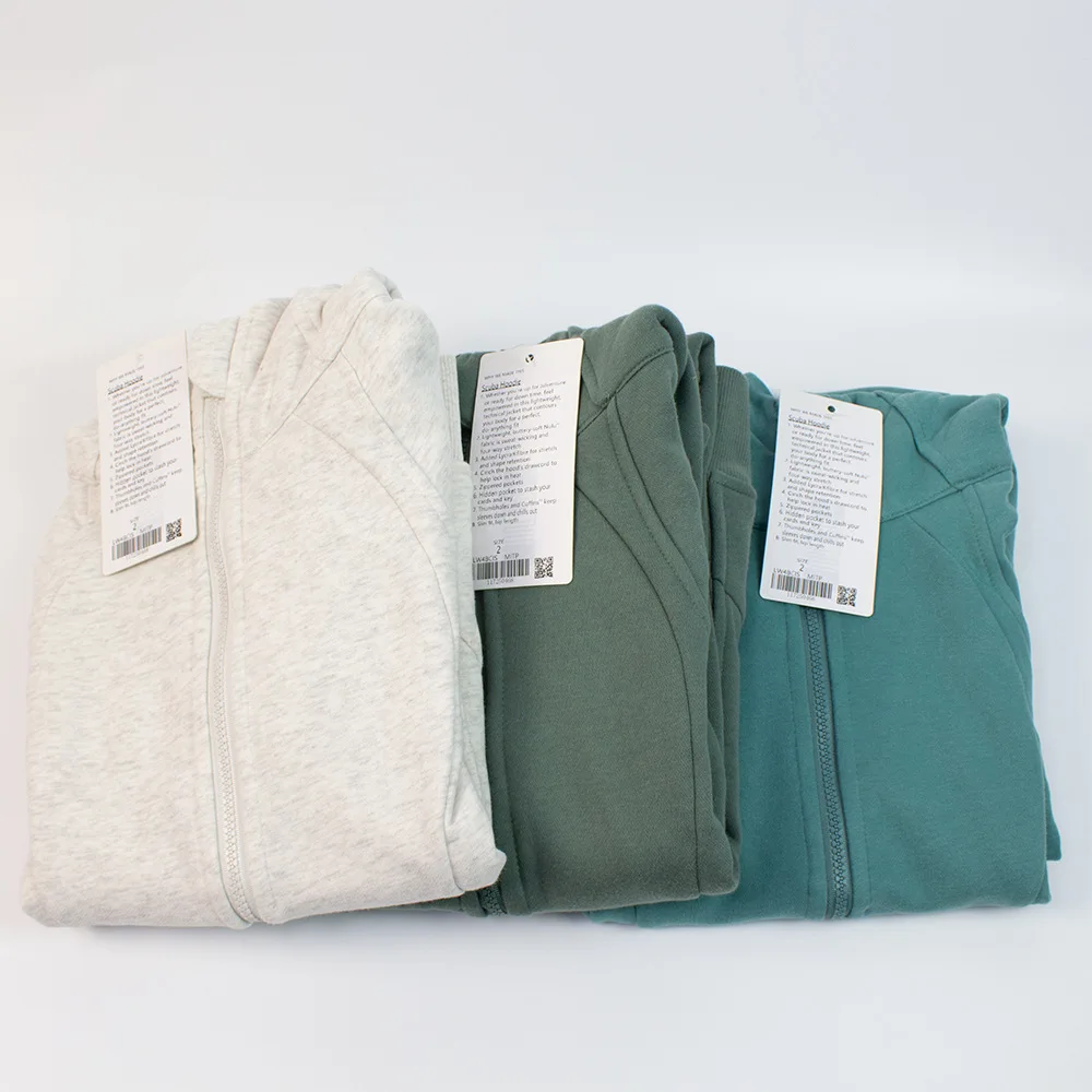 Lulu Winter Thicken Warm Long Sleeve Hooded Sweatshirts Define Jackets Coat With Pockets Sports Fitness Yoga Zip Up Women Hoodie